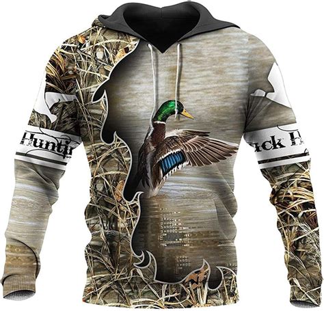 Hunting Duck 3d All Printed Fashion Zip Hoodie Unisex Pullover Autumn