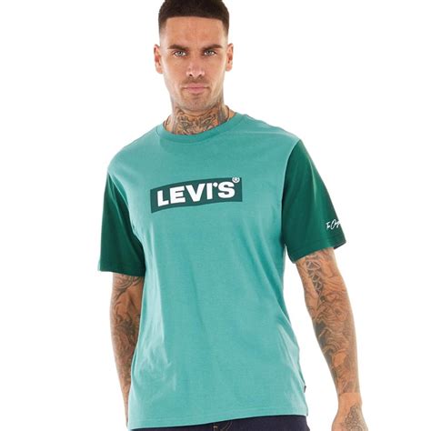 Buy Levis Mens Relaxed Fit T Shirt Green Blue Slate