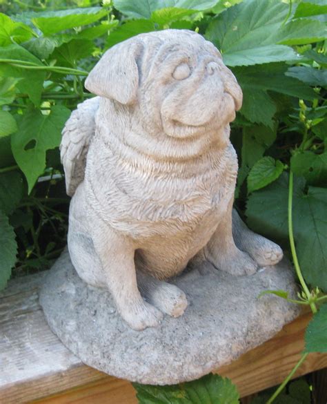 Concrete Angel Pug Dog Statue Or Memorial East By Springhillstudio