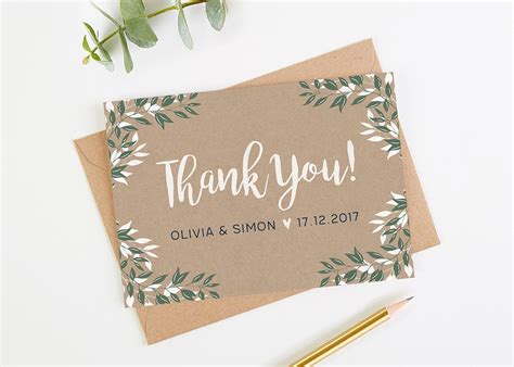 Plus, enjoy gorgeous save the dates, invites, programs, menus, thank you notes, and more. Botanical Rustic Kraft Wedding Thank You Cards - norma&dorothy