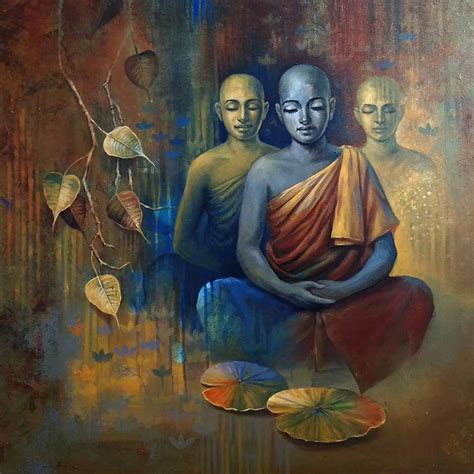 Buy Buddha 3 Painting With Acrylic On Canvas By Sanjay Lokhande