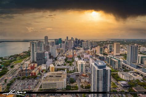 Miami Skyline From Top Of Building Hdr Photography By Captain Kimo