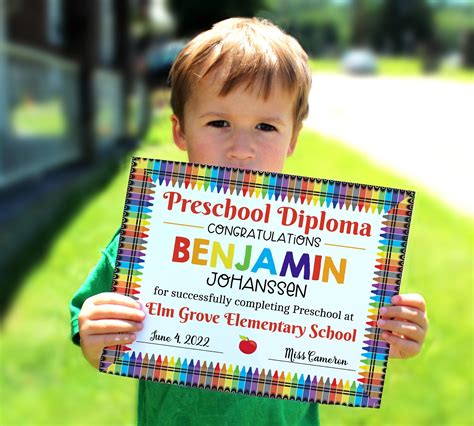 Editable Preschool Diploma Graduation Certificate Etsy School Signs