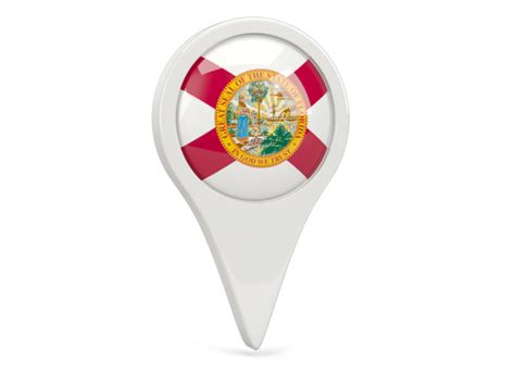 Round Pin Icon Illustration Of Flag Of Florida