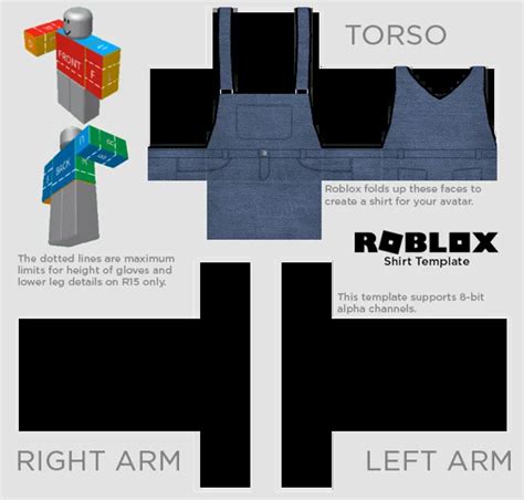 Overalls Roblox衣服 免費設計模板，供應給所有創作需求：pixlr