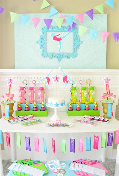 Karas Party Ideas Gymnastics Themed Birthday Party Via Karas Party