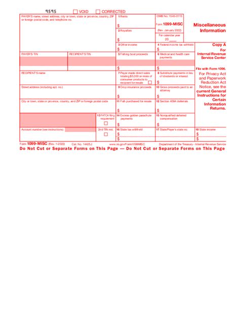 1099 Form Printable And Fillable Pdf Template