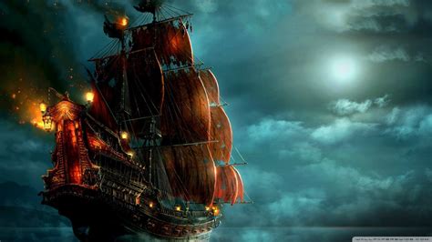 Wallpaper Sailing Ship Vehicle Ghost Ship Darkness Screenshot