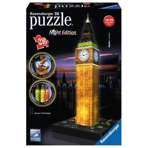 Ravensburger 3d Puzzle Big Ben London Night Edition 216 Pieces