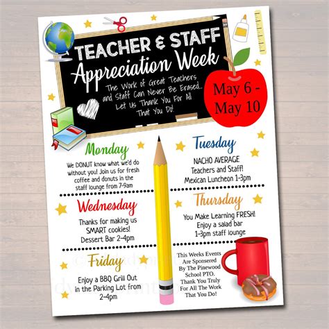 Teacher And Staff Appreciation Printable Take Home Newsletter Tidylady