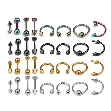 Set Of 16 Stainless Steel Body Piercing Jewelry Body Jewelry Piercing Body Piercing Jewelry