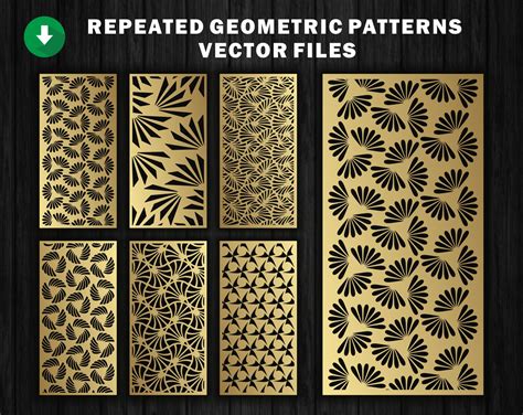 Set Of Repeating Patterns Vector Files Cnc Laser Cutting Etsy
