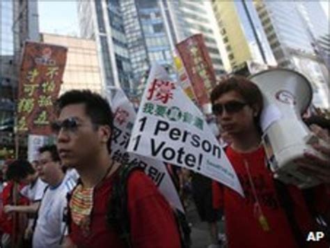 Pro Democracy Parties Hold Protests In Hong Kong Bbc News