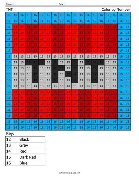 Minecraft Color By Number Printables