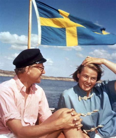 Ingrid Bergman Together With Swedish Movie And Stage Producer Lars
