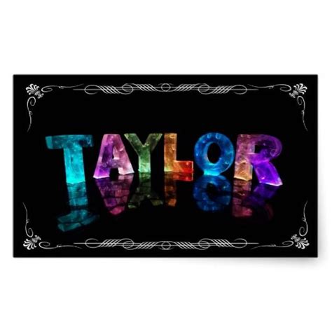 Taylor The Name Taylor In 3d Lights Photograph Rectangular Sticker