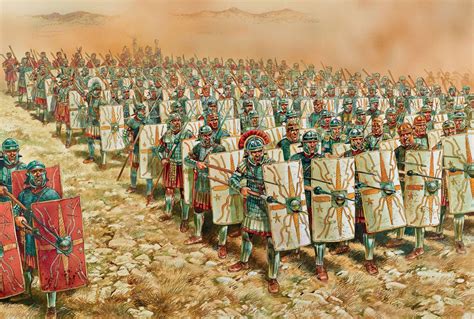 Romans Fought In A Depth Of Three And Held A Solid Line In Combat