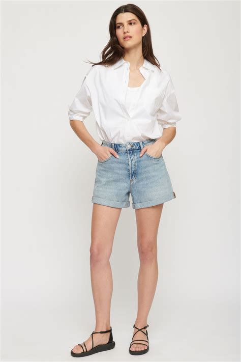 Ella Cuffed Denim Shorts Dynamite