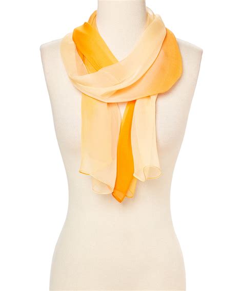 Orange Ombre Winter Scarfs For Women Fashion Polyster And Silk Fabric