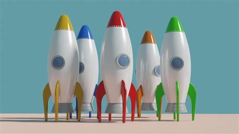Cartoon Style Rockets 3d Model Cgtrader