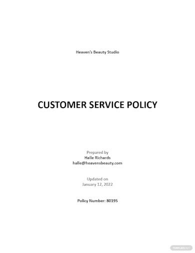 Customer Service Policy 22 Examples Format Pdf Examples