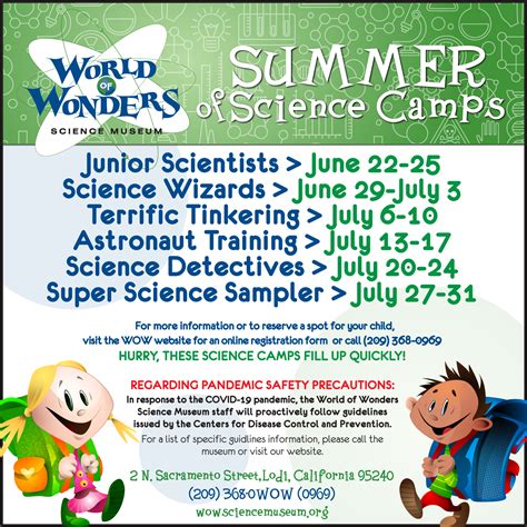 Summer Of Science Camps Registration Now Open World Of Wonders