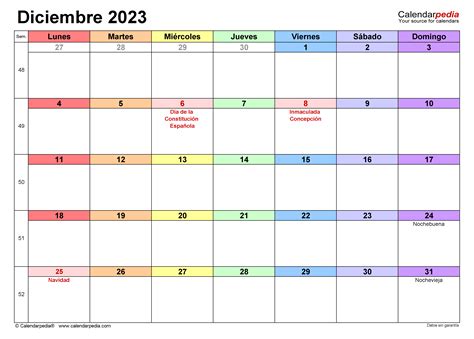 Calendario Diciembre 2023 En Word Excel Y Pdf Calendarpedia Gambaran