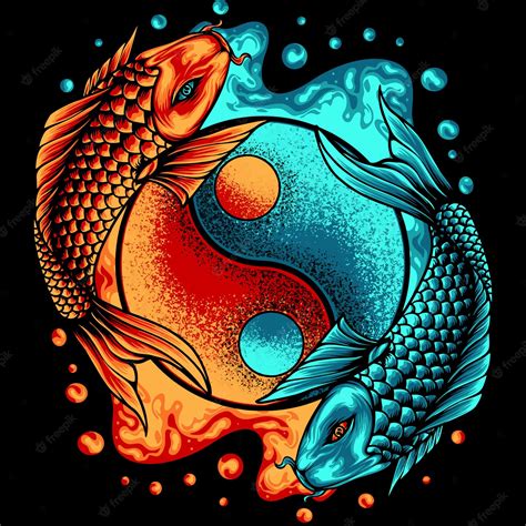 Premium Vector Yin Yang Koi Fish Japan