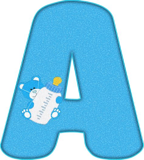 Alfabeto Decorativo Alfabeto Bebê Azul Png Letras Maiúsculas