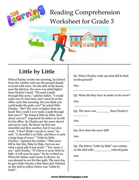 3rd Grade Reading Comprehension Printable 3rd Grade Reading