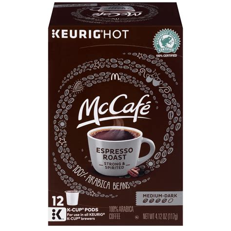 Mccafe Medium Dark Espresso Roast Coffee K Cup Pods Caffeinated 12 Ct