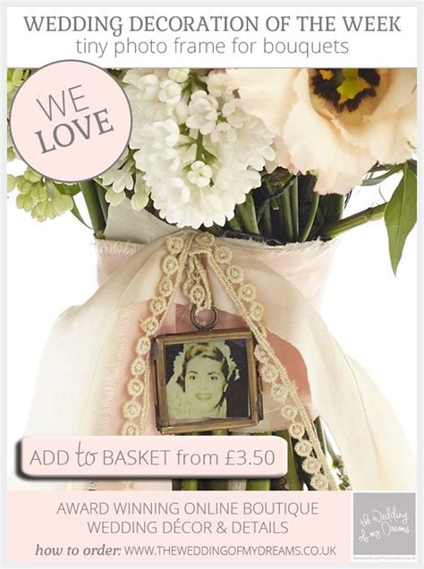 This darling little bunch of blooms by @mooncanyon is a there's even more to see in the full gallery on smp, artistically captured by @jenfariello, so head to the blog. Tiny Photo Frames For Wedding Bouquets - Personalise Your ...