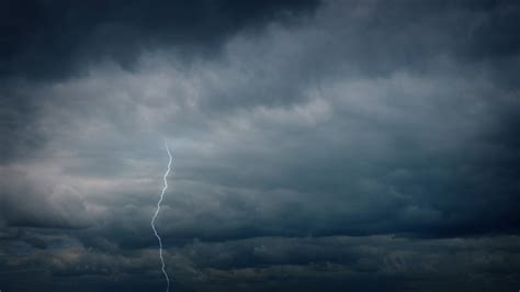 Lightning Strikes In Dramatic Stormy Sky Stock Footage Videohive