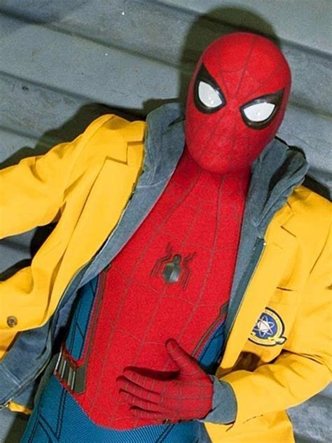Peter Parker Spiderman Homecoming Yellow Coat Stars Jackets