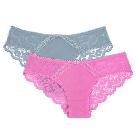 smart and sexy women s signature lace cheeky panties 2 pack size 5 blue and fuschia ebay