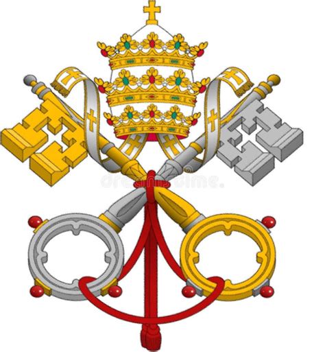 Glossy Glass Coats Of Arms Of The Holy See And Vatican City Stock