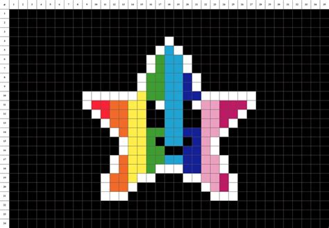Étoile Arc En Ciel • Pixel Art Pixel Art Pixel Art Facile Art