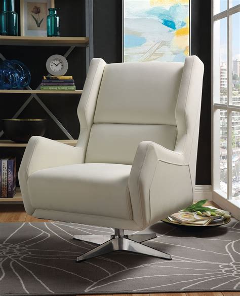Eudora Ii White Leather Gel Accent Chair 1stopbedrooms