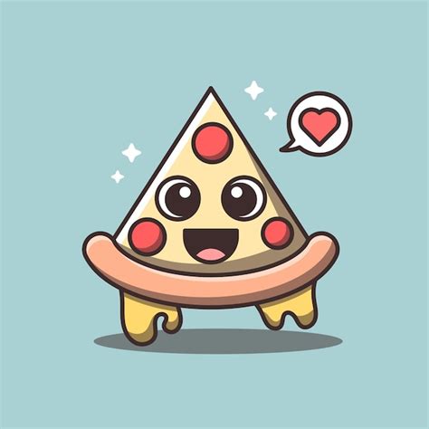Premium Vector Cute Pizza Vector Cartoon Illustration