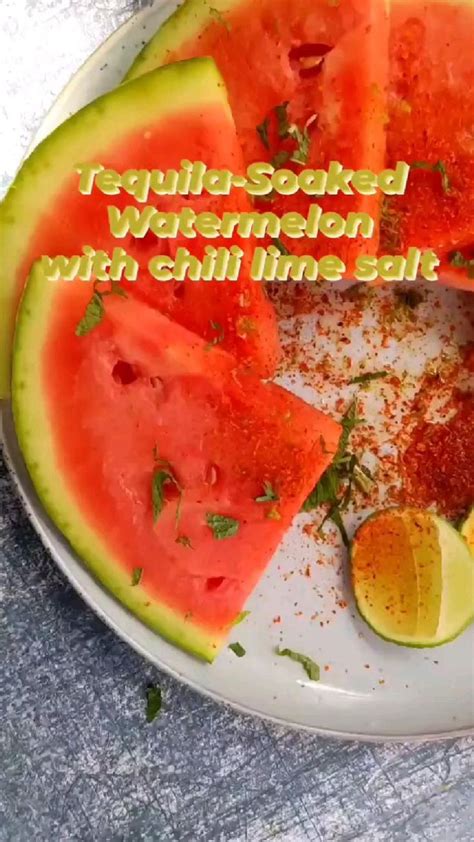 Tequila Soaked Watermelon With Chili Lime Salt Vegan Recipes Easy