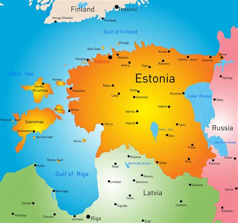 „we are moving towards a. Cities map of Estonia - OrangeSmile.com