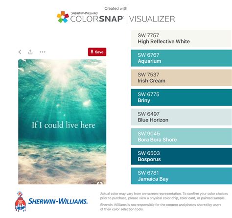 Bora bora is a specialty. I found these colors with ColorSnap® Visualizer for iPhone ...