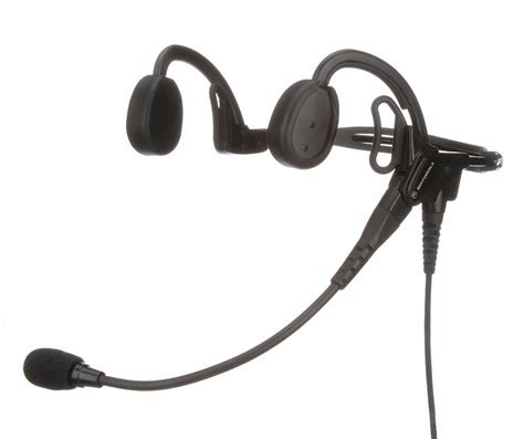 Motorola One Ear Behind The Head Temple Transducer Headset Black