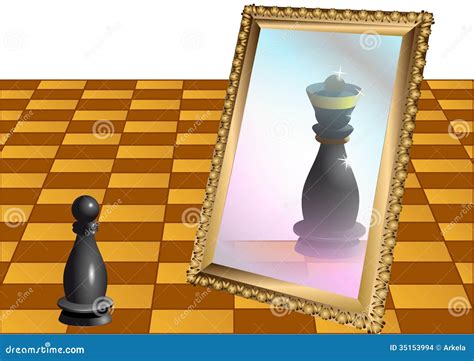 chess pawn as the queen stock vector illustration of mirror 35153994