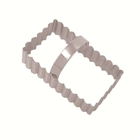 Rectangle Ss Fluted Cookie Cutter With Handle Eddingtons