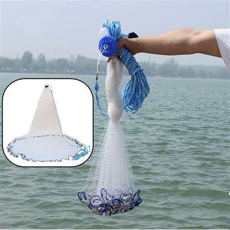 8ft Quick Throw Cast Net Monofilament Fishing Live Bait Net With