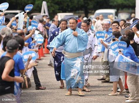 Chinese Sumo Wrestler Sokokurai Arrives At Aichi Prefectural News