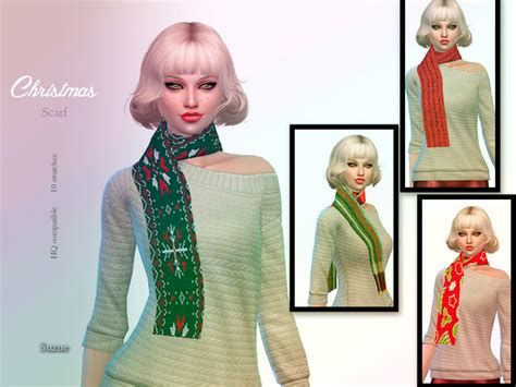 Christmas Scarf By Suzue At Tsr Sims 4 Updates