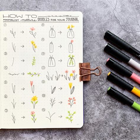Easy Flower Doodles For A Bullet Journal With Tutorials Anjahome