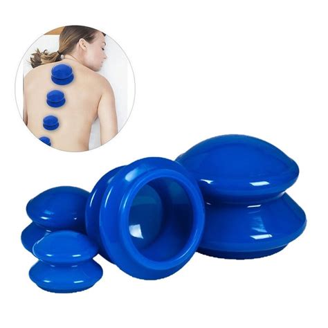 4 Cup Massage Vacuum Premium Natural Silicone Rubber Massager Cupping